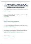 ATI Pharmacology Proctored Retake 2019 Questions and Answers Updated 2024 &lpar;70 Q & A&rpar; &lbrace;A&plus; Graded 100&percnt; Verified&rcub; 