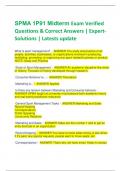SPMA 1P91 Midterm Exam Verified Questions & Correct Answers | ExpertSolutions | Latests update