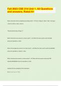 Fall 2023 CSE 214 Unit 1&comma; All Questions  and answers&comma; Rated A&plus;&sol; latest Exam prediction paper 2024&sol;25 APPROVED&sol;