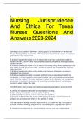 Nursing Jurisprudence And Ethics For Texas Nurses