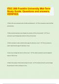 ITEC 200 Franklin University Mid-Term  Study Guide&period; Questions and answers&period;  VERIFIED&period;&sol; latest Exam prediction paper 2024&sol;25 APPROVED
