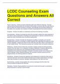 LCDC Counseling Exam Questions and Answers All Correct