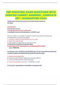   FNP PEDIATRIC EXAM QUESTIONS WITH  VERIFIED CORRET ANSWERS | COMPLETE  SET | GUARANTEED PASS 