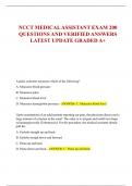 NCCT MEDICAL ASSISTANT EXAM 200  QUESTIONS AND VERIFIED ANSWERS  LATEST UPDATE GRADED A+