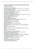 Dialysis Technician Exam Study Guide Questions With Complete Solutions&period;
