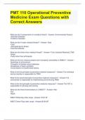 PMT 110 Operational Preventive Medicine Exam Questions with Correct Answers