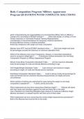 Body Composition Program&sol; Military Appearance Program QUESTIONS WITH COMPLETE SOLUTIONS