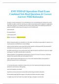 EMT FISDAP Operations Final Exam  Combined Sets Real Questions & Correct  Answers With Rationales 