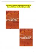 A History Of Modern Psychology 11th Edition by Duane P. Schultz - Test Bank (Chapter 1-15)