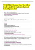 NURS MISC Critical Care Test 1 Test Bank with 100&percnt; Verified Solutions &vert; Latest Update 2024