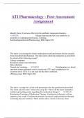 ATI Pharmacology - Post-Assessment Assignment
