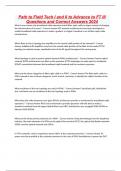 Path to Field Tech I and II to Advance to FT III Questions and Correct Answers 2024