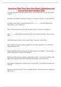 Spectrum Field Tech New Hire Week 2 Questions and Correct Answers Verified 2024