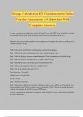 Dosage Calculation RN Fundamentals Online Practice Assessment 3.0 Questions With Complete Answers.