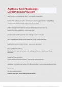 Anatomy And Physiology Cardiovascular System exam question and answer latest update 