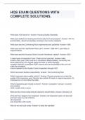 HQS EXAM QUESTIONS WITH COMPLETE SOLUTIONS&period;