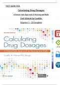 Test Bank For Calculating Drug Dosages A Patient-Safe Approach to Nursing and Math 2nd Edition by Castillo&comma; All Chapters 1 - 22&comma; Verified Newest Version