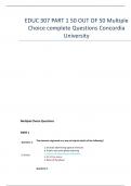 EDUC 307 PART 1 50 OUT OF 50 Multiple Choice complete Questions Concordia University