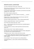 DRIVER SCHOOL QUESTIONS