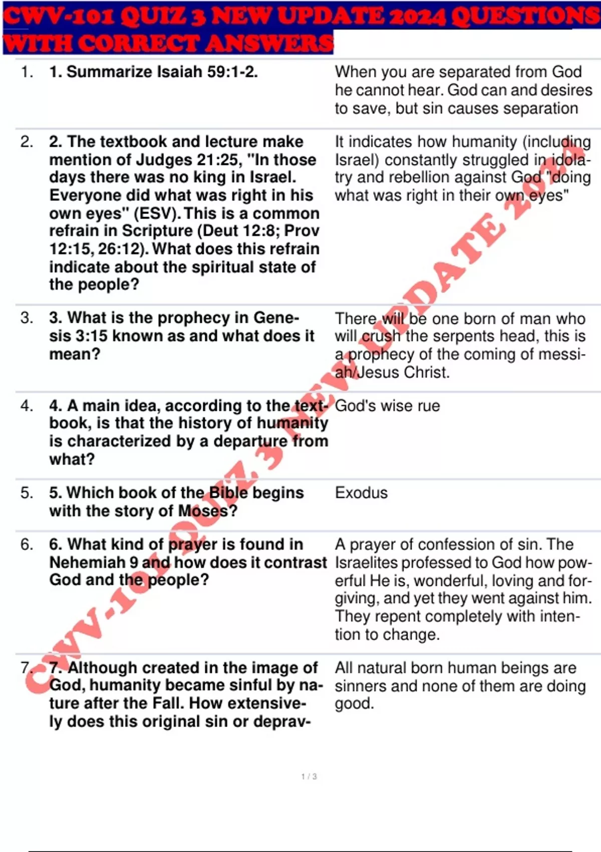 CWV-101 QUIZ 3 NEW UPDATE 2024 QUESTIONS WITH CORRECT ANSWERS - CWV-101 ...