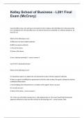 Kelley School of Business - L201 Final Exam &lpar;McCrory&rpar; questions and 100&percnt; correct answers 2024