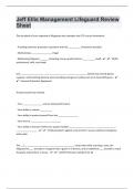 Jeff Ellis Management Lifeguard Review Sheet 60 Questions with 100&percnt; Correct Answers &vert; Verified &vert; Updated 2024