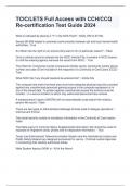 TCIC&sol;LETS Full Access with CCH&sol;CCQ Re-certification Test Guide 2024 