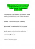 CBIS Section 2: Neuroanatomy and Neuroplasticity Exam Questions & Correct Answers | A+ Graded |  Updated 2024