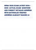 2025 2025 ACTUAL EXAM ACTUAL EXAM QUESTIONS QUESTIONS AND CORRECT DETAILED ANSWERS AND CORRECT DETAILED ANSWERS WITH RATIONALES WITH RATIONALES VERIFIED VERIFIED ANSWERSANSWERS ALREADY GRADED A&plus;ALREADY GRADED A&plus;