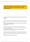 Louisiana Property & Casualty Exam - PSI & Exam FX Questions and Complete Verified Solutions 2024
