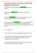Training the Street Accounting- Final Exam Questions And Answers