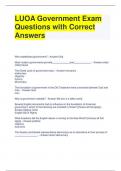 LUOA Government Exam Questions with Correct Answers (1)