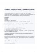 ATI MED SURG RN  Proctored Exam Practice Exam Questions and Answers