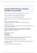 Hondros NUR 163 Exam 1 Review Questions and Answers
