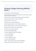 Hondros College of Nursing NUR163 Exam 1 with Verified Answers