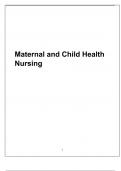 Maternal and child health nursing questions and correct answer and rationale graded A+ 2024/2025