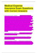 Medical Expense Insurance Exam Questions with Correct Answers