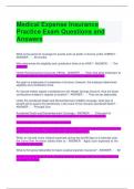 Medical Expense Insurance Practice Exam Questions and Answers