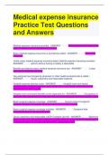 Medical expense insurance Practice Test Questions and Answers