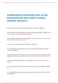 JURISPRUDENCE EXAM REVIEW 2024  ACTUAL  EXAM QUESTIONS AND CORRECT DETAILED ANSWERS &vert;GRADED A&plus; 