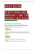 TEST BANK FOR BURNS' PEDIATRIC PRIMARY CARE 7th EDITION ISBN 9780323581967 CHAPTER 1-46 &vert; A&plus; LEVEL&period;
