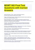 MGMT 582 Final Test Questions with Correct Answers