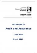 Audit and Assurance  Class Notes 