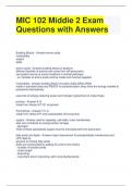 MIC 102 Middie 2 Exam Questions with Answers