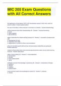 MIC 205 Exam Questions with All Correct Answers