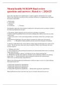 Mental health NUR2459 final review questions and answers &vert; Rated A&plus; &vert; 2024&sol;25