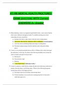 ATI RN MENTAL HEALTH PROCTORED EXAM QUESTIONS WITH Correct ANSWERS A+ Graded  NEWEST VERSION