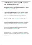 C468 Informatics OA study guide questions with verified answers 2023