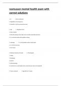rasmussen mental health exam with correct solutions