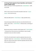 CA Smog Check Inspector Exam Questions and Answers &lpar;Latest Update 2024&rpar;